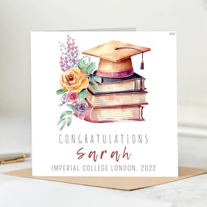 Biglietto di laurea personalizzato - Biglietto di laurea - Biglietto di auguri per la laurea - Biglietto di auguri per la laurea - Biglietto di laurea per ragazze - So She Did.