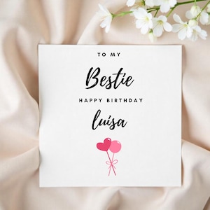 Carte d'anniversaire personnalisée meilleur ami, carte d'anniversaire Bestie, carte personnalisée meilleur ami, souvenir de carte d'anniversaire d'un ami, portrait meilleur ami