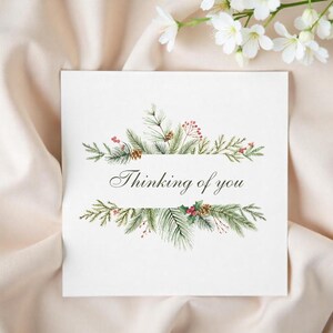 Elegante 'Thinking of You' Karte - Ein Hauch von Natur & herzliche Gefühle