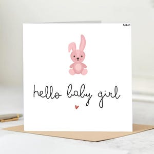 Carte personnalisée de bébé fille, bonjour petite fille, carte de félicitations pour nouveau bébé, carte de nouveau bébé ami, carte de bienvenue dans le monde bébé