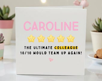 Personalized Good Luck New Job Leaving Card, Colleague Gift, Work Friend Co Worker