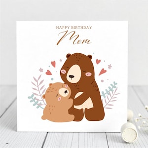 Alles Gute zum Geburtstag Mama! Sie sind die Beste - personalisierte Mama Geburtstagskarte - Teddybär-Themakarte für Mama.
