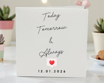 Tarjeta de aniversario personalizada / Renovación de votos "Aún lo hago" (6x6)