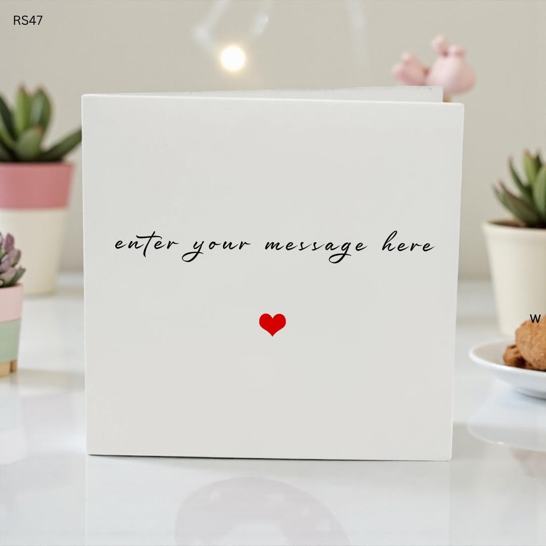 Personalized Message Card, Custom Text Greeting Card, Love Card, Any ...
