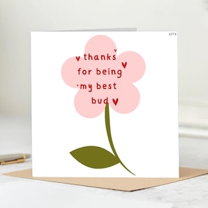 Cartão de agradecimento personalizado por ser meu melhor amigo - Cartão de agradecimento para amigo - Para melhor amiga
