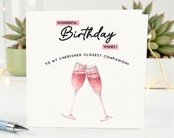 Bestie Birthday Card for Her, Fun Friendship Greeting, Friend Gift
