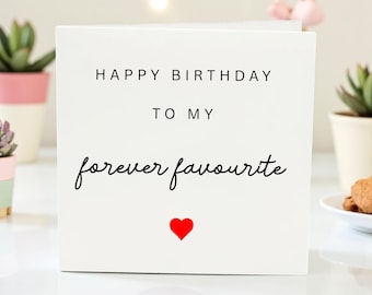 Romantic Birthday Card for Partner, Happy Birthday to My Favorite Person Card, Love Card for Husband Wife Boyfriend Girlfriend, Cute