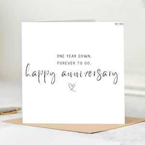 Biglietto d'auguri per il primo anniversario, un anno trascorso, biglietto d'auguri personalizzato, biglietto per lui, biglietto d'auguri per lei