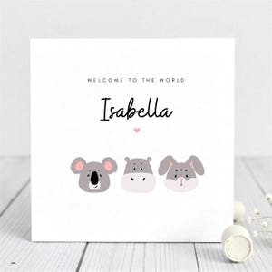 Cartões personalizados para bebês - Personalize o cartão de felicitações para recém-nascidos - Bem-vindo ao mundo