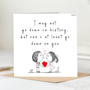 Funny Naughty Love Card - dirty Anniversary Or Valentine Card-Adult Humor Card For Girlfriend Or Wife-Sexy Flirty Card