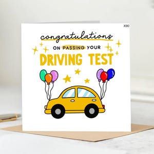 Congratulations Driving Test Card – Passed Your Test Greeting Card – Funny Car Celebration Card – New Driver Gift&quot;