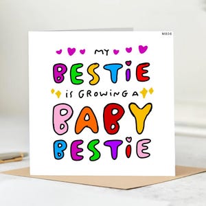 Minha melhor amiga está crescendo, querida amiga! - Novidade chegando - Cartão para futuros pais.
