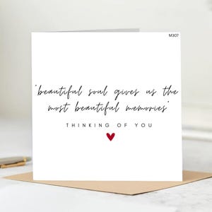 Gepersonaliseerde Thinking Of You-kaart: mooie ziel geeft ons de mooie herinneringen.