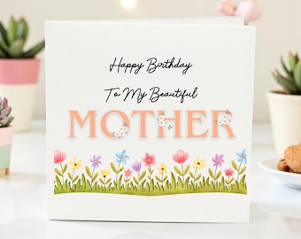 Carte d'anniversaire florale pour maman | Design élégant personnalisé