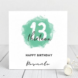 Treize ans et prospère ! Carte d'anniversaire ado pour fille - Bye Bye Enfance - Carte d'anniversaire personnalisée pour elle.