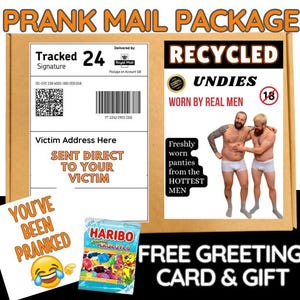 Podarta bielizna noszona przez prawdziwych mężczyzn - Prank Mail Package - Wysłana bezpośrednio do przyjaciela przez Post-Adult Joke Birthday Postal Funny Gag Żenujący Humor
