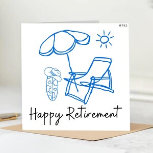 Carte de retraite minimaliste - Carte de vacances d'été pour les vacances reposantes sur le thème de la plage pour une retraite heureuse.