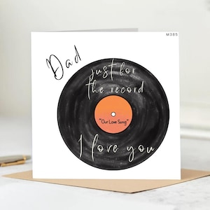 Carte d'anniversaire personnalisée pour papa-Je t'aime papa-Carte pour papa-pères-Juste pour l'enregistrement-Notre chanson d'amour