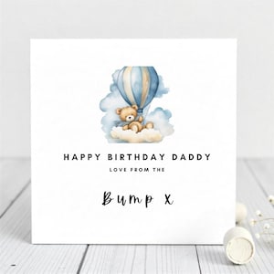 Verjaardagskaart voor papa van Bump-teddybeer heteluchtballonontwerp-van hobbel tot papa-leuke vaderdagkaart-nieuwe vaderkaart-kaart voor papa to be.