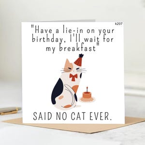 Carte d'anniversaire personnalisée drôle de chat-carte de chat.