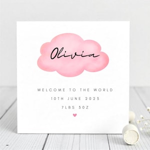 Nieuwe kaart voor babyjongen - Welcome to the World - gepersonaliseerd - gefeliciteerd - nieuwe babykaart - geboortegegevens