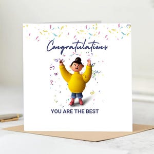 Parabéns, você é o melhor! Cartão de felicitação para os vencedores. Você é o melhor de todos.
