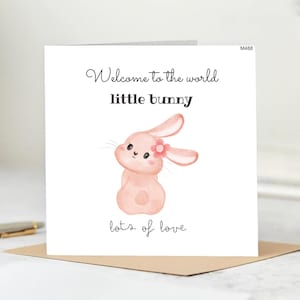 Gepersonaliseerde nieuwe babymeisjeskaart, nieuwe babykaart, Welcome To The World, nieuwe ouders, aandenkenkaart, kaart geboortedetails