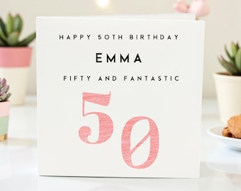Personalized 50th Birthday Card For Bestie , Multipurpose