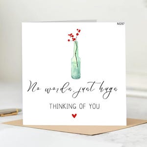 Biglietto personalizzato "Penso a te" - Senza parole, solo abbracci - Biglietto d'amore - Biglietto per amici o chiunque altro - Bellissimo biglietto - Biglietto di condoglianze.