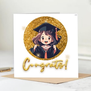 Carte personnalisée de remise des diplômes - carte de remise des diplômes - carte de célébration - carte de voeux de remise des diplômes - carte de remise des diplômes fille - c'est ce qu'elle a fait
