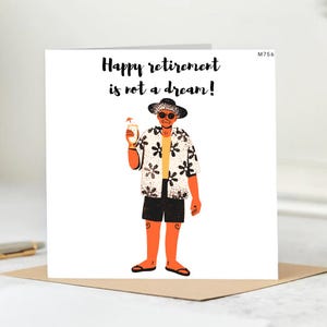Tropical Retirement Vibes-gepersonaliseerde pensioenkaart-gelukkige pensioen-tijd om te ontspannen-pensioenkaart voor hem.