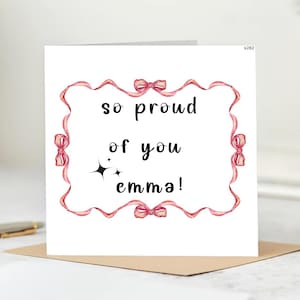 So Very Proud Of You - felicitatiekaart - afstuderen - goed gedaan - nieuwe baankaart - promotie - gepersonaliseerde kaart.