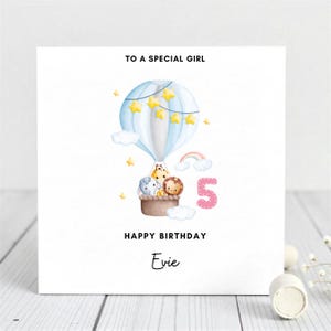 Carte 5e anniversaire fille, carte 5e anniversaire petite-fille, fille, 5e anniversaire nièce, cadeau 5e anniversaire fille, filleule