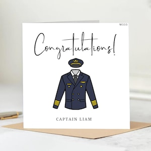 Gepersonaliseerde nieuwe pilotenkaart Kaart zoon gekwalificeerde kapitein Kleinzoon 1e piloot Vacaturekaart Gefeliciteerd First Officer Airline Pilot