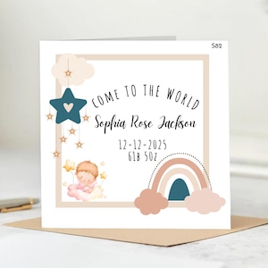 Personalisierte Karte, A Bright New Star Has Ankunft — Willkommen Sophia Rose, Achtung: Cuteness Levels Off the Charts, Welcome Sophia!