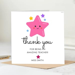 Cartão de agradecimento personalizado para professores, Cartão de agradecimento para professores da Apple, Cartão de agradecimento simples, Cartão de agradecimento personalizado, Fim de período letivo.