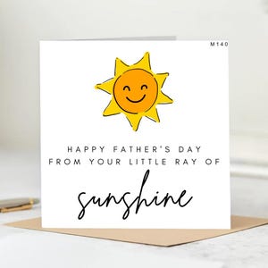 Tarjeta del Día del Padre de parte de ti, pequeño rayo de sol: hermosa tarjeta