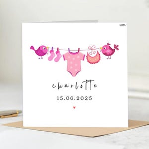 Cartão de boas-vindas personalizado para recém-nascido.
