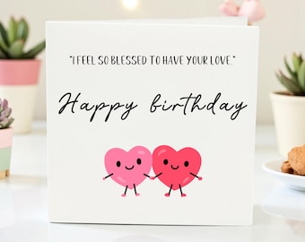 Tarjeta de cumpleaños romántica: esposo, esposa, novio, novia
