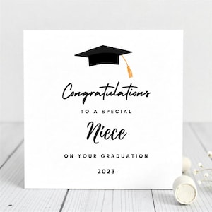 Carte de remise de diplôme pour nièce - Carte de remise de diplôme pour nièce, diplômée, adolescente.