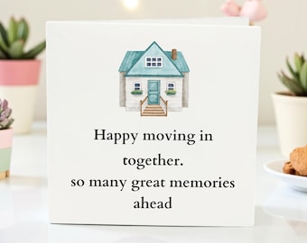 Tarjeta divertida para mudarse juntos, tarjeta para un nuevo hogar para pareja, tarjeta de feliz mudanza, tarjeta atrevida de inauguración de la casa para él y ella.