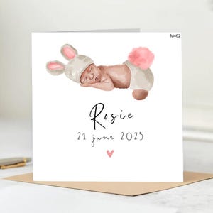 Personalisierte Willkommenskarte für Neugeborene Baby-Grußkarte-Willkommenskarte-Baby Mädchen