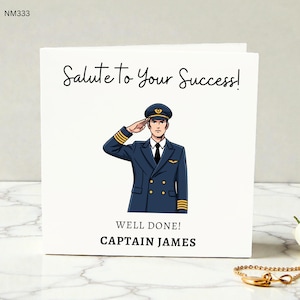 Personalized Pilot Congratulations Card: New Job, Qualified Captain