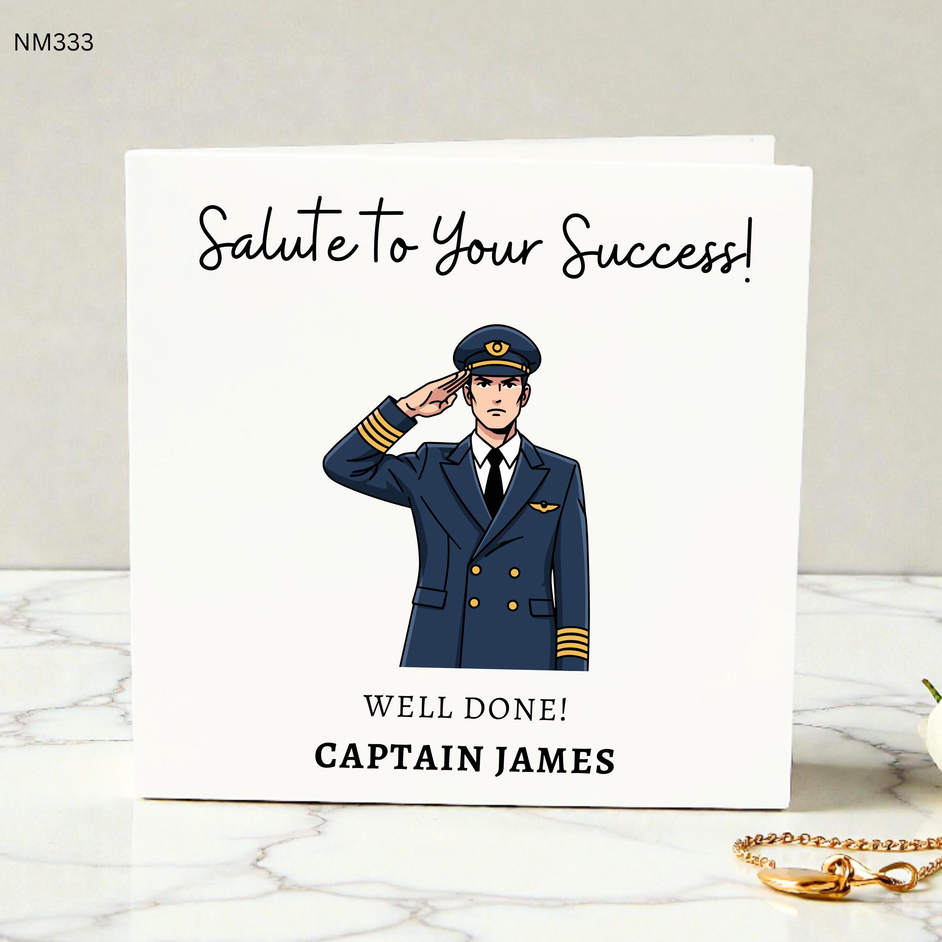 Personalized Pilot Congratulations Card: New Job, Qualified