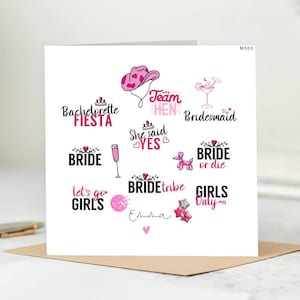 Tarjeta para despedida de soltera, calcomanías para despedida de soltera, etiquetas para noche de chicas de Bride Tribe, despedida de soltera con el lema "Ella dijo sí".