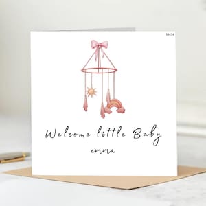 Tarjeta de bebé recién nacido, tarjeta de niña recién nacida, tarjeta de bienvenida al mundo, tarjeta de niña recién nacida, regalos para bebé recién nacido, tarjeta de niña recién nacida, tarjeta de recién nacido