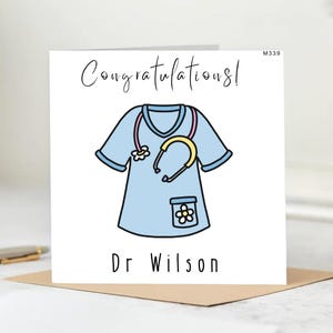 Gepersonaliseerde doctoraatskaart, gefeliciteerd met je diploma, trots op je, nieuwe dokterskaart