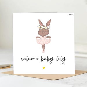 Personalisierte Willkommenskarte für Neugeborene Baby-Grußkarte-Willkommenskarte-Baby Mädchen
