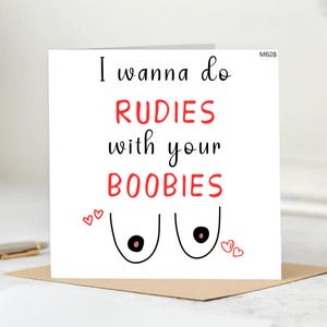 Biglietto sexy divertente per fidanzata o moglie - Voglio fare sesso sfrenato con le tue tette - Biglietto sexy per lei - Biglietto a sorpresa sexy - Per fidanzata o moglie