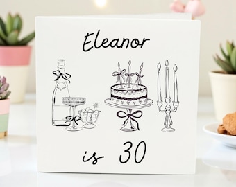 Carte 30e anniversaire personnalisée - Cake Design